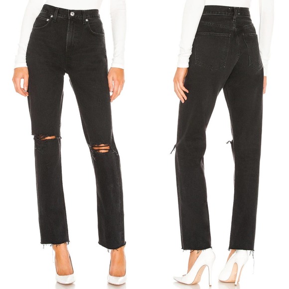 AGOLDE Cherie High Rise Straight Jeans Distortion - Picture 1 of 9